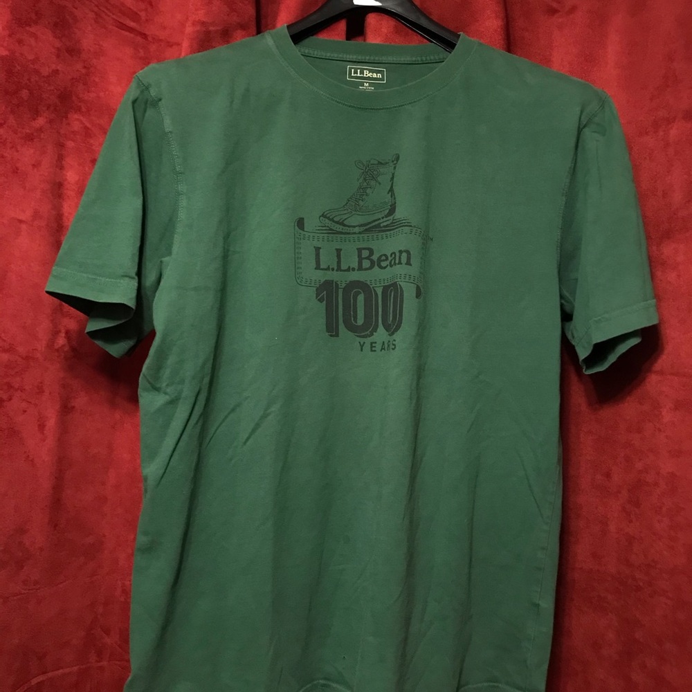 L.L.Bean 100 years green t-shirt size M used